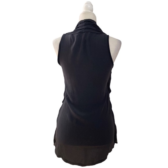 Gold Hawk Draped Silk  Sleeveless Top Blouse - Picture 2 of 8